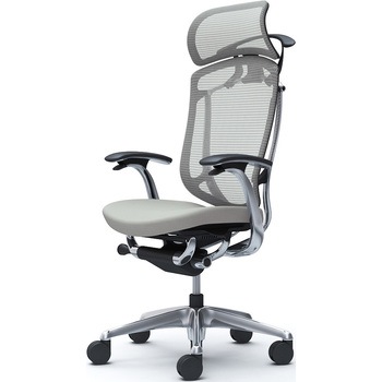 コンテッサセコンダ，固定肘，座クッション，大型ヘッド5本脚，ポリッシュ，ブラック，ランバー無ハンガー付 - オカムラ(岡村製作所)