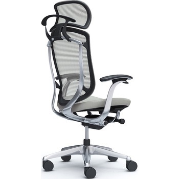 コンテッサセコンダ，固定肘，座クッション，大型ヘッド5本脚，ポリッシュ，ブラック，ランバー無ハンガー付 - オカムラ(岡村製作所)