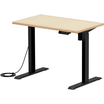 デスク eシリーズ 薄い木目×ブラック電動昇降 サンワサプライ