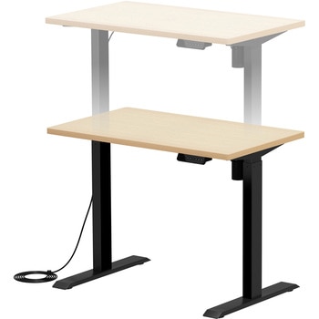デスク eシリーズ 薄い木目×ブラック電動昇降 サンワサプライ