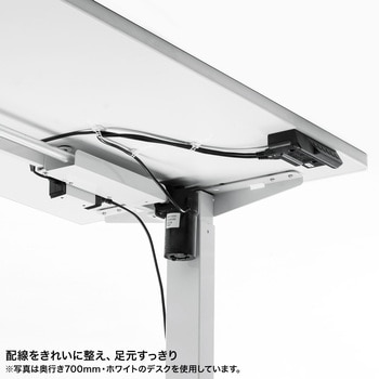 デスク eシリーズ 薄い木目×ブラック電動昇降 サンワサプライ