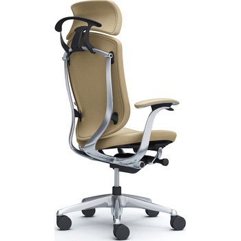 コンテッサセコンダ、固定肘、固定ヘッド、背座革、ハンガー付、ランバー無、ブラックB、ポリッシュ、脚ポリッシュ、ウレタン オカムラ(岡村製作所)