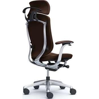 コンテッサセコンダ、固定肘、固定ヘッド、背座革、ハンガー付、ランバー無、ブラックB、ポリッシュ、脚ポリッシュ、ウレタン オカムラ(岡村製作所)