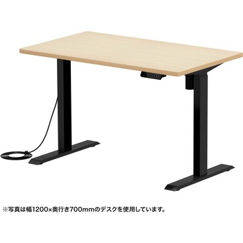 デスク eシリーズ 薄い木目×ブラック電動昇降 サンワサプライ