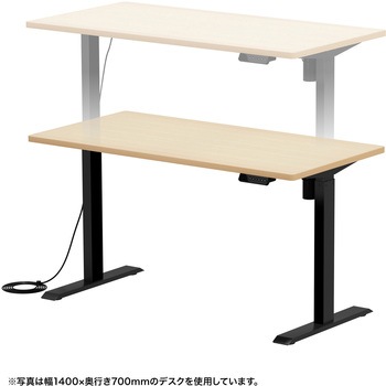 デスク eシリーズ 薄い木目×ブラック電動昇降 サンワサプライ