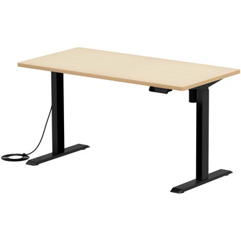 デスク eシリーズ 薄い木目×ブラック電動昇降 サンワサプライ