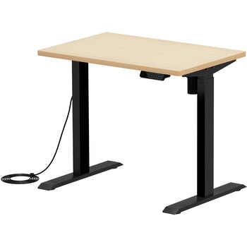 デスク eシリーズ 薄い木目×ブラック電動昇降 サンワサプライ