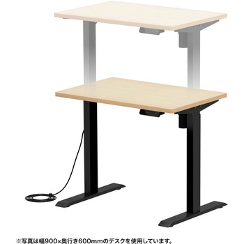 デスク eシリーズ 薄い木目×ブラック電動昇降 サンワサプライ