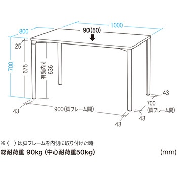テーブル eシリーズ 薄い木目×ブラック サンワサプライ
