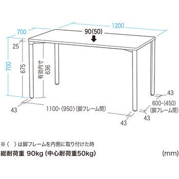 テーブル eシリーズ 薄い木目×ブラック サンワサプライ