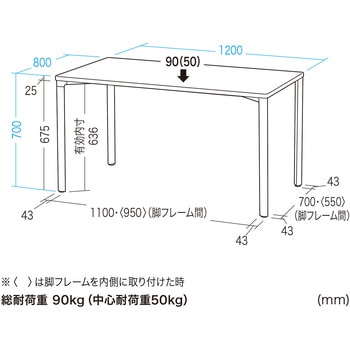 テーブル eシリーズ 薄い木目×ブラック サンワサプライ