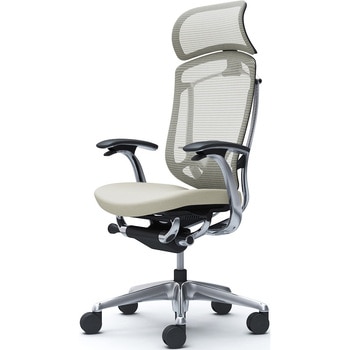 コンテッサセコンダ，固定肘，座クッション，大型ヘッド5本脚，ポリッシュ，ブラック，ランバー付ハンガー無 オカムラ(岡村製作所)