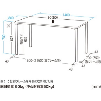 テーブル eシリーズ 薄い木目×ブラック サンワサプライ