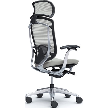 コンテッサセコンダ，固定肘，座クッション，大型ヘッド5本脚，ポリッシュ，ブラック，ランバー付ハンガー無 オカムラ(岡村製作所)