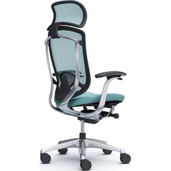 コンテッサセコンダ，固定肘，座クッション，大型ヘッド5本脚，ポリッシュ，ブラック，ランバー付ハンガー無 オカムラ(岡村製作所)