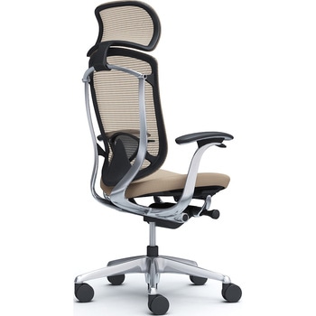 コンテッサセコンダ，固定肘，座クッション，大型ヘッド5本脚，ポリッシュ，ブラック，ランバー付ハンガー無 オカムラ(岡村製作所)