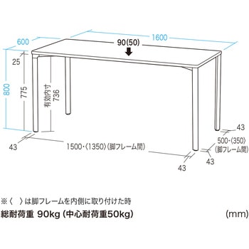テーブル eシリーズ 薄い木目×ブラック サンワサプライ