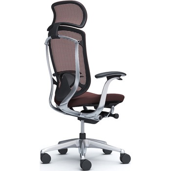 コンテッサセコンダ，固定肘，座クッション，大型ヘッド5本脚，ポリッシュ，ブラック，ランバー付ハンガー無 オカムラ(岡村製作所)