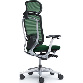 コンテッサセコンダ，固定肘，座クッション，大型ヘッド5本脚，ポリッシュ，ブラック，ランバー付ハンガー無 オカムラ(岡村製作所)