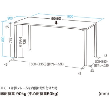 テーブル eシリーズ 薄い木目×ブラック サンワサプライ