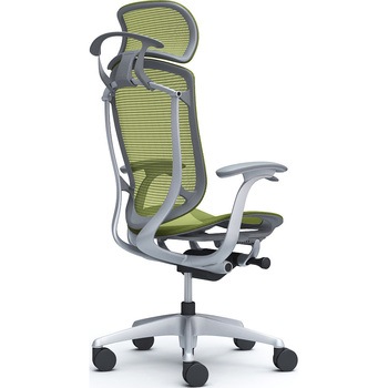 コンテッサセコンダ、固定肘、固定ヘッド、座メッシュ、ハンガー付、ランバー無、グレーB、シルバー、脚シルバー、ウレタン オカムラ(岡村製作所)