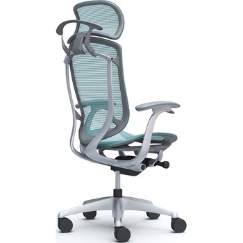 コンテッサセコンダ、固定肘、固定ヘッド、座メッシュ、ハンガー付、ランバー無、グレーB、シルバー、脚シルバー、ウレタン オカムラ(岡村製作所)