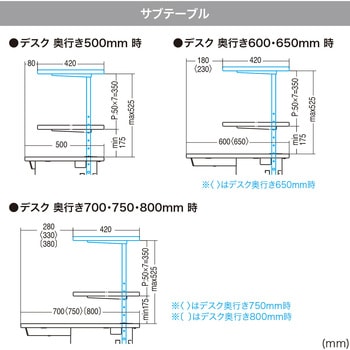 サブテーブル eシリーズ 薄い木目×ブラック サンワサプライ