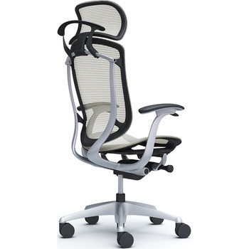 コンテッサセコンダ、固定肘、固定ヘッド、座メッシュ、ハンガー付、ランバー無、ブラックB、シルバー、脚シルバー、ウレタン オカムラ(岡村製作所)