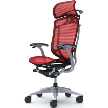 コンテッサセコンダ、固定肘、固定ヘッド、座メッシュ、ハンガー付、ランバー無、ブラックB、シルバー、脚シルバー、ウレタン オカムラ(岡村製作所)