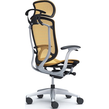コンテッサセコンダ、固定肘、固定ヘッド、座メッシュ、ハンガー付、ランバー無、ブラックB、シルバー、脚シルバー、ウレタン オカムラ(岡村製作所)