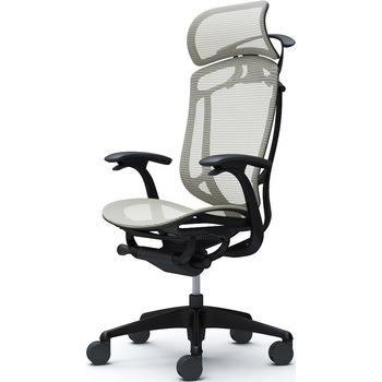 コンテッサセコンダ、固定肘、固定ヘッド、座メッシュ、ハンガー付、ランバー無、ブラックB、ブラック、脚ブラック、ウレタン オカムラ(岡村製作所)