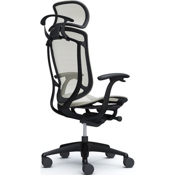 コンテッサセコンダ、固定肘、固定ヘッド、座メッシュ、ハンガー付、ランバー無、ブラックB、ブラック、脚ブラック、ウレタン オカムラ(岡村製作所)