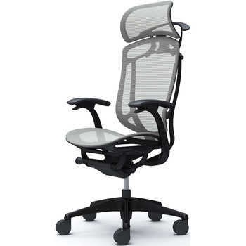 コンテッサセコンダ、固定肘、固定ヘッド、座メッシュ、ハンガー付、ランバー無、ブラックB、ブラック、脚ブラック、ウレタン オカムラ(岡村製作所)