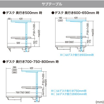 サブテーブル eシリーズ 薄い木目×ブラック サンワサプライ
