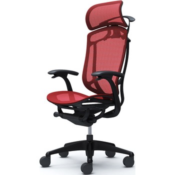 コンテッサセコンダ、固定肘、固定ヘッド、座メッシュ、ハンガー付、ランバー無、ブラックB、ブラック、脚ブラック、ウレタン オカムラ(岡村製作所)