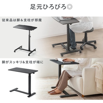 デスク ガス昇降 低床キャスター サンワダイレクト