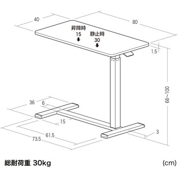 デスク ガス昇降 低床キャスター サンワダイレクト