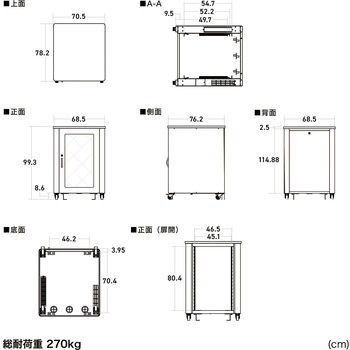 19インチサーバーラック 18U 騒音低減 サンワダイレクト