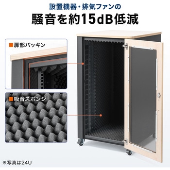 19インチサーバーラック 24U 騒音低減 サンワダイレクト