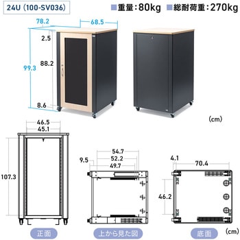 19インチサーバーラック 24U 騒音低減 サンワダイレクト