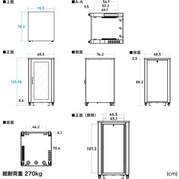 19インチサーバーラック 24U 騒音低減 サンワダイレクト