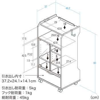 収納ボックス 引き出し&移動キャスター付き サンワダイレクト