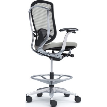 コンテッサセコンダ，固定肘，座クッション，ハイチェア，ポリッシュ，ブラック，ランバー付ハンガー無 オカムラ(岡村製作所)