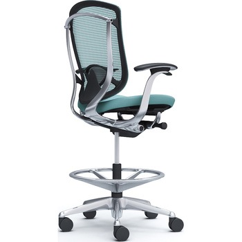 コンテッサセコンダ，固定肘，座クッション，ハイチェア，ポリッシュ，ブラック，ランバー付ハンガー無 オカムラ(岡村製作所)