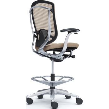 コンテッサセコンダ，固定肘，座クッション，ハイチェア，ポリッシュ，ブラック，ランバー付ハンガー無 オカムラ(岡村製作所)