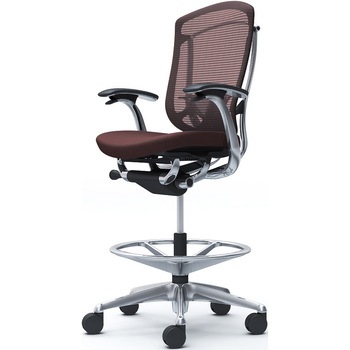 コンテッサセコンダ，固定肘，座クッション，ハイチェア，ポリッシュ，ブラック，ランバー付ハンガー無 オカムラ(岡村製作所)