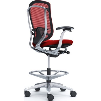 コンテッサセコンダ，固定肘，座クッション，ハイチェア，ポリッシュ，ブラック，ランバー付ハンガー無 オカムラ(岡村製作所)