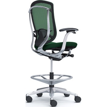 コンテッサセコンダ，固定肘，座クッション，ハイチェア，ポリッシュ，ブラック，ランバー付ハンガー無 オカムラ(岡村製作所)