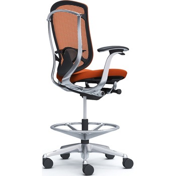 コンテッサセコンダ，固定肘，座クッション，ハイチェア，ポリッシュ，ブラック，ランバー付ハンガー無 オカムラ(岡村製作所)