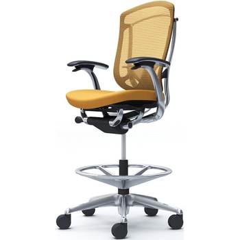 コンテッサセコンダ，固定肘，座クッション，ハイチェア，ポリッシュ，ブラック，ランバー付ハンガー無 オカムラ(岡村製作所)